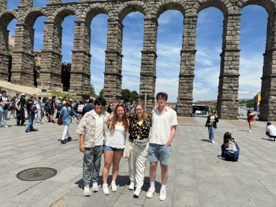 Four students in Segovia, Spain